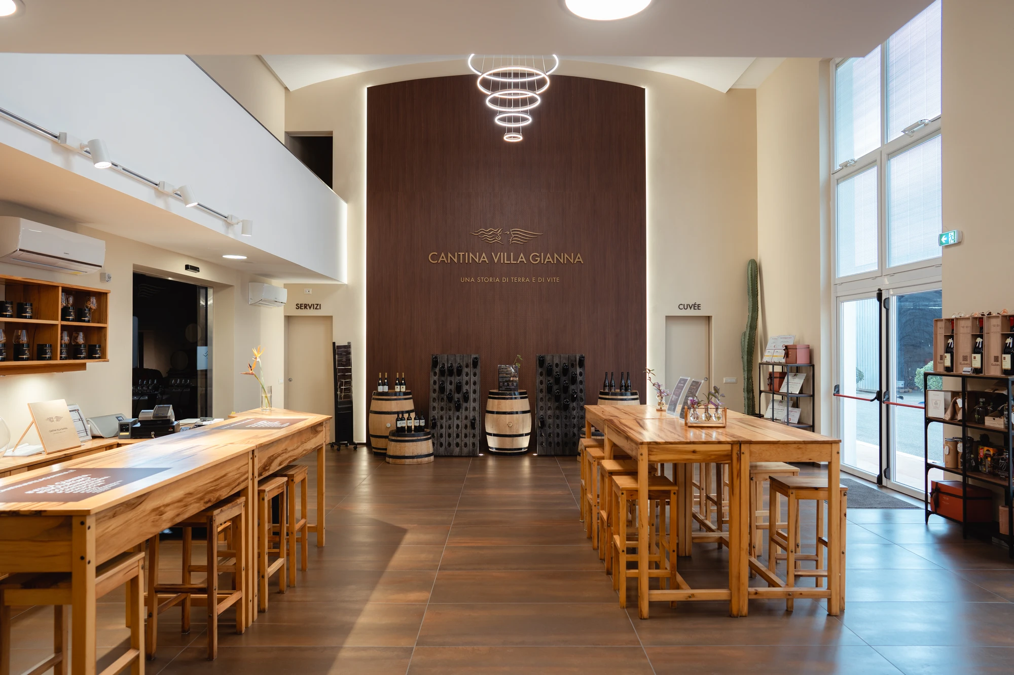 La sala degustazioni